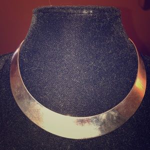 Artisanal silver collar necklace